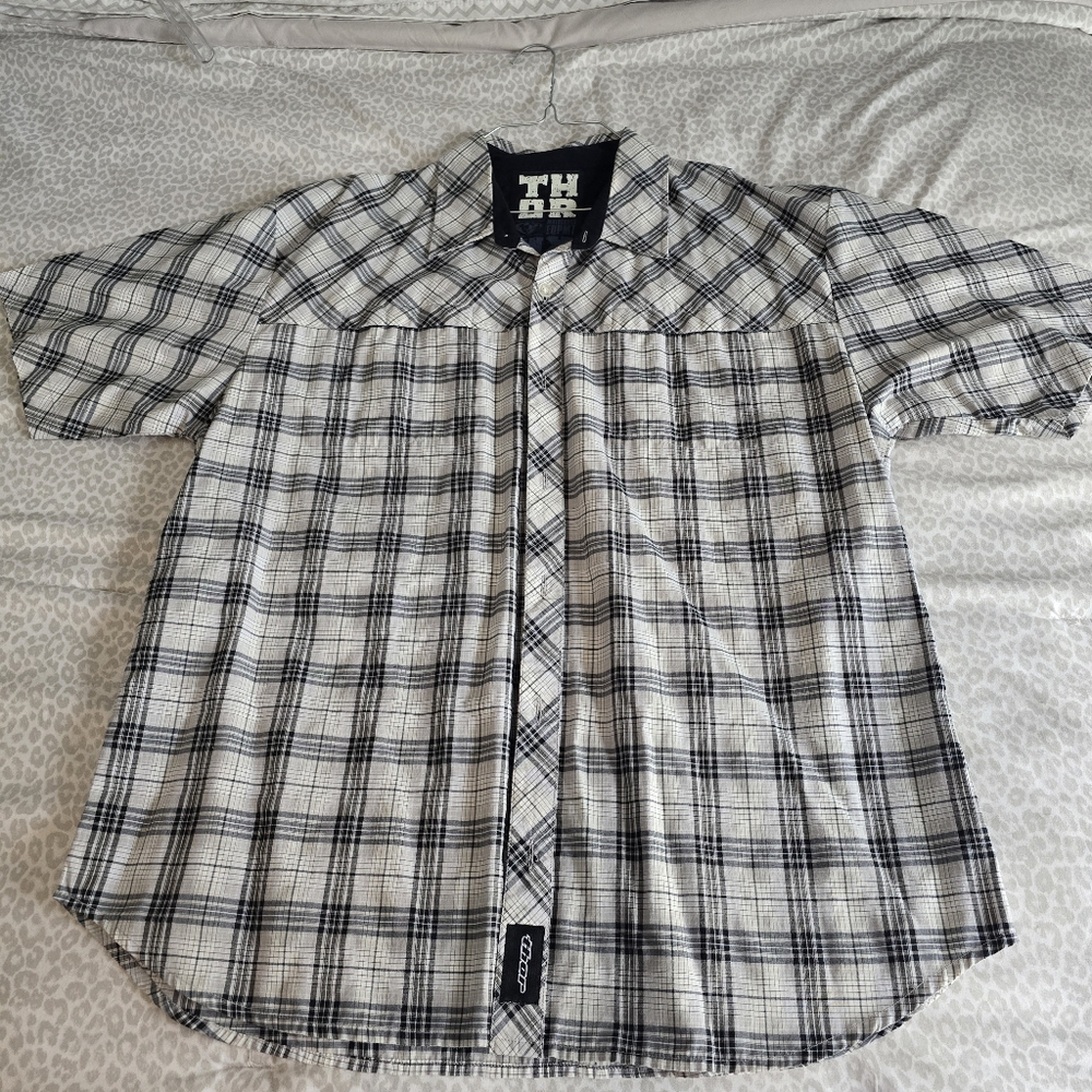 Thor Motocross Plaid Button-Up Shirt